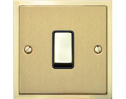 Elite Stepped Plate Range Satin Brass Switches & Sockets, S04