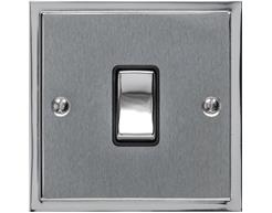 Elite Stepped Plate Range Satin Chrome Switches & Sockets, S03