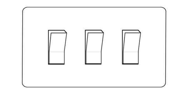 3 Gang Rocker Switch (20 Amp) Twin Plate