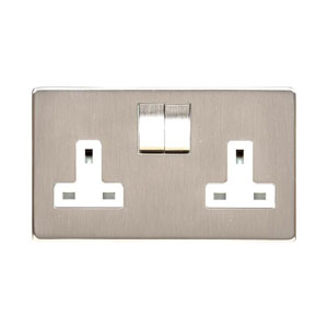 Satin Nickel Double Socket