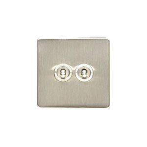 Satin Nickel Double Toggle Switch 